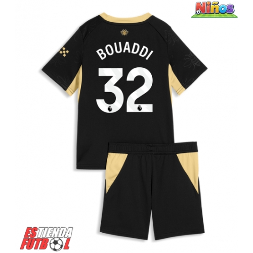 Manchester City Ayyoub Bouaddi #32 Segunda Equipación Niños 2026-27 Manga Corta (+ Pantalones cortos)